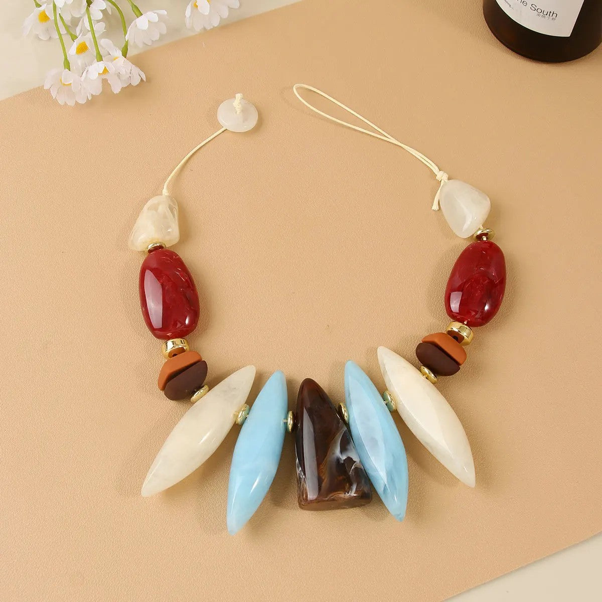 Geometric Resin Statement Necklace