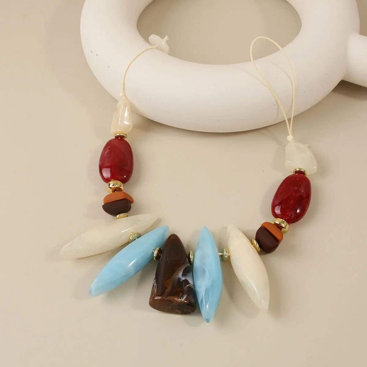 Geometric Resin Statement Necklace