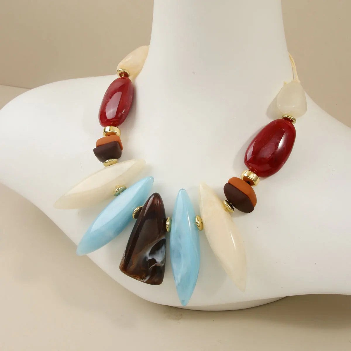 Geometric Resin Statement Necklace
