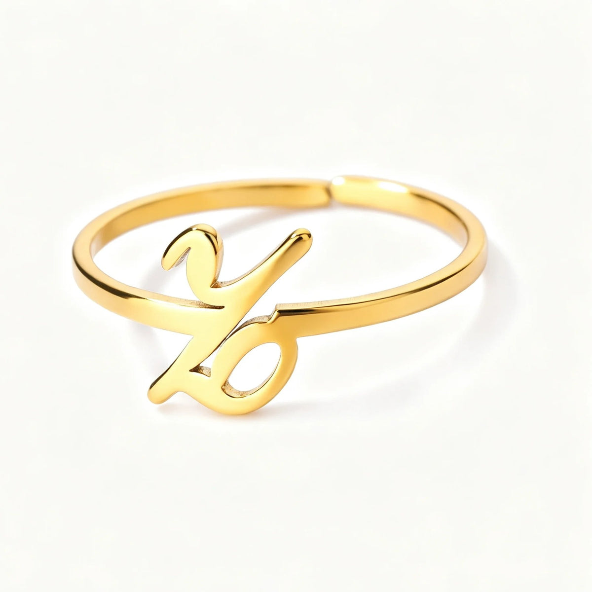 Initial Script Cuff Ring