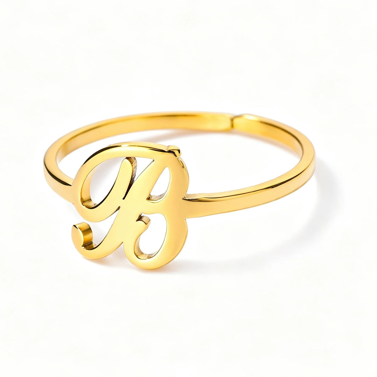 Initial Script Cuff Ring