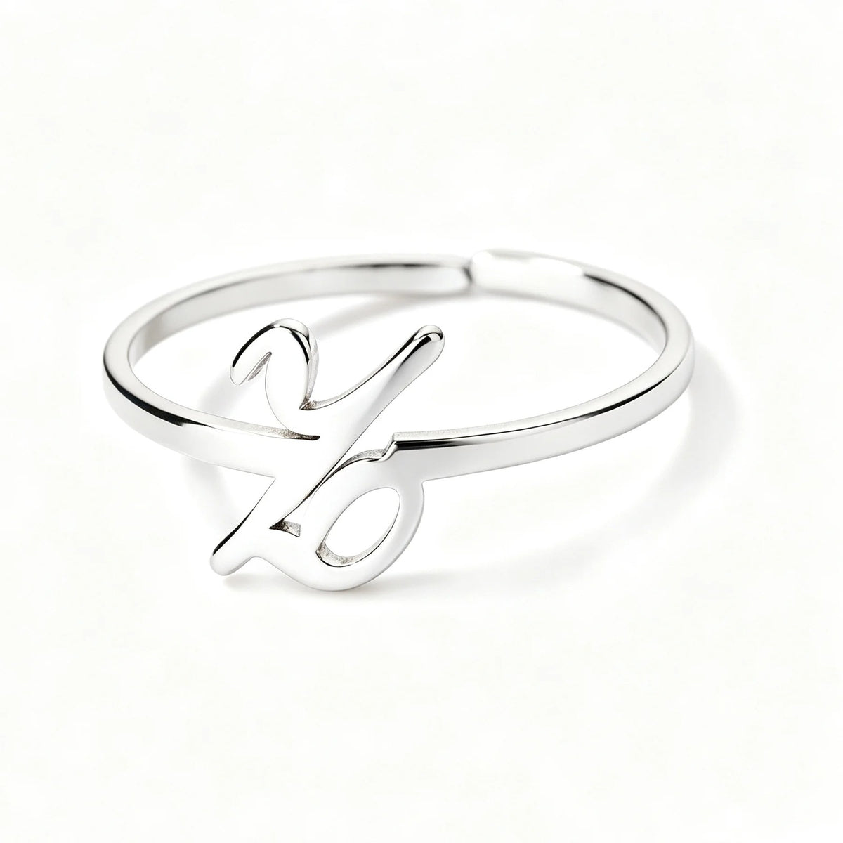Initial Script Cuff Ring