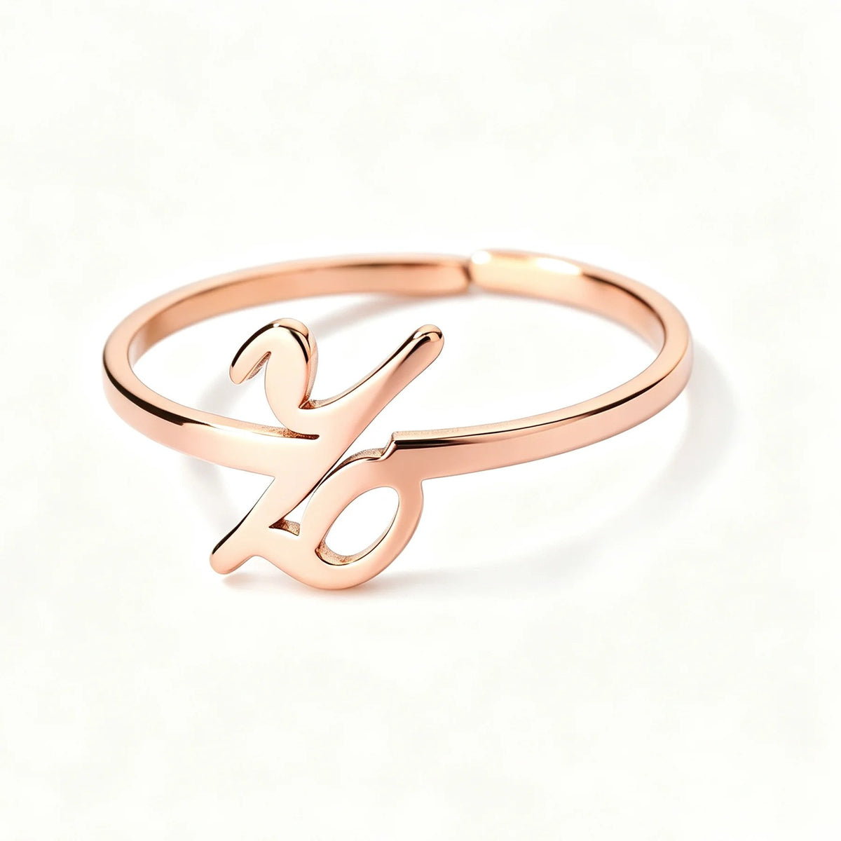 Initial Script Cuff Ring