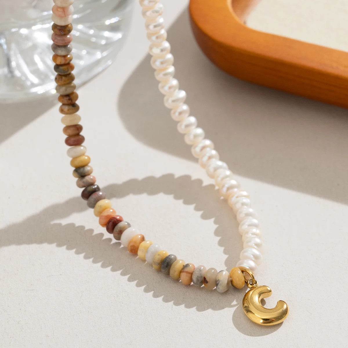 Freshwater Pearl Initial Necklace