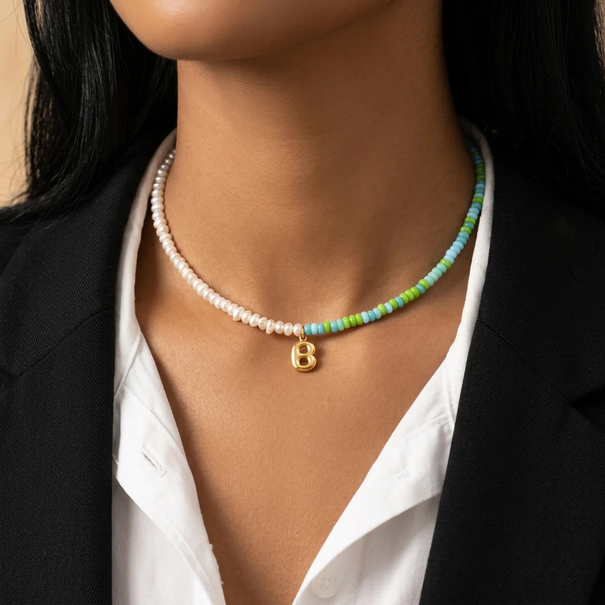 Freshwater Pearl Initial Necklace