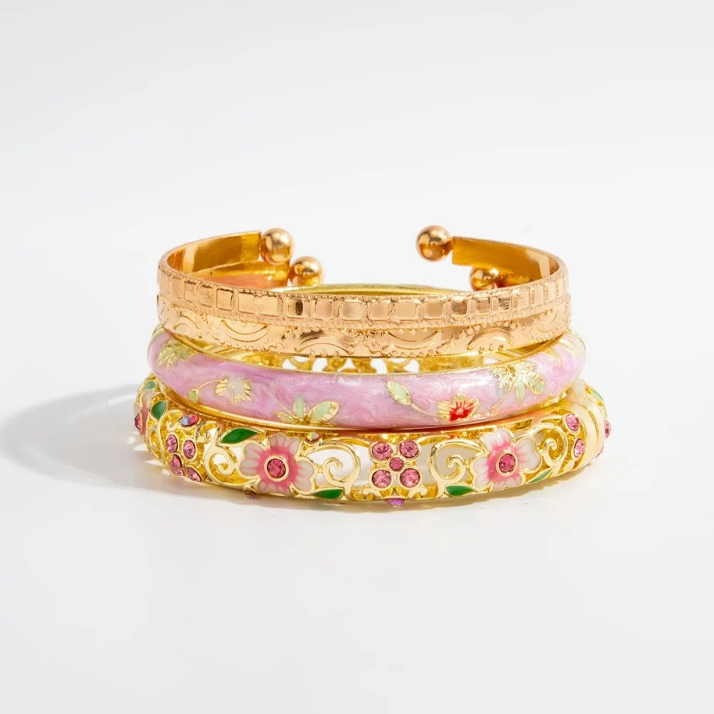 Floral Filigree Bangle Set