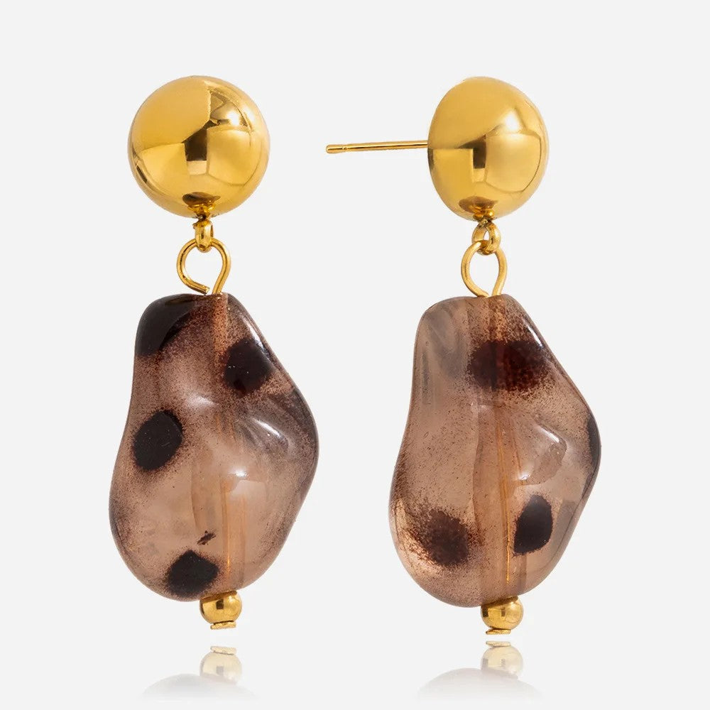 Leopard Resin Drop Earrings