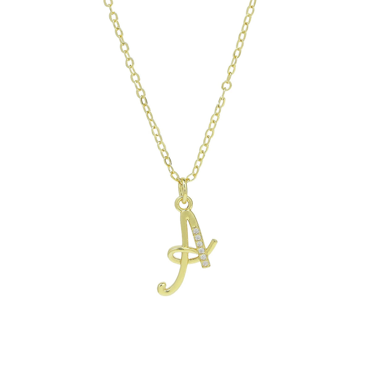Zircon Script Initial Layered Necklace