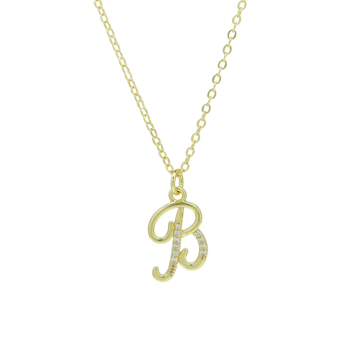 Zircon Script Initial Layered Necklace