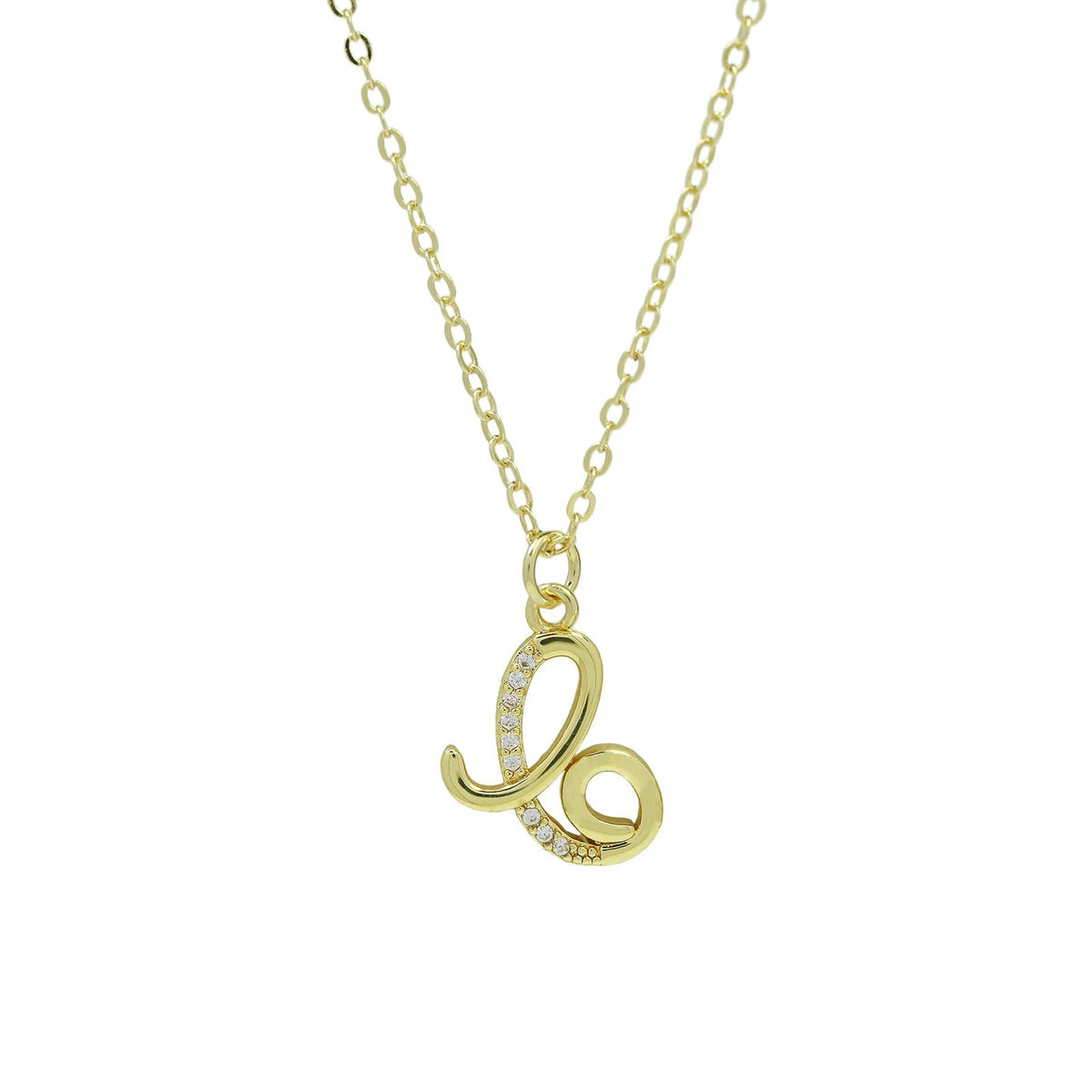 Zircon Script Initial Layered Necklace