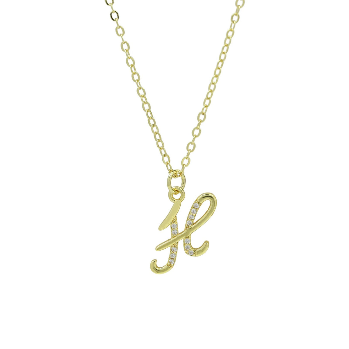 Zircon Script Initial Layered Necklace