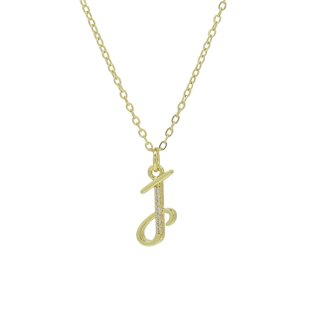 Zircon Script Initial Layered Necklace