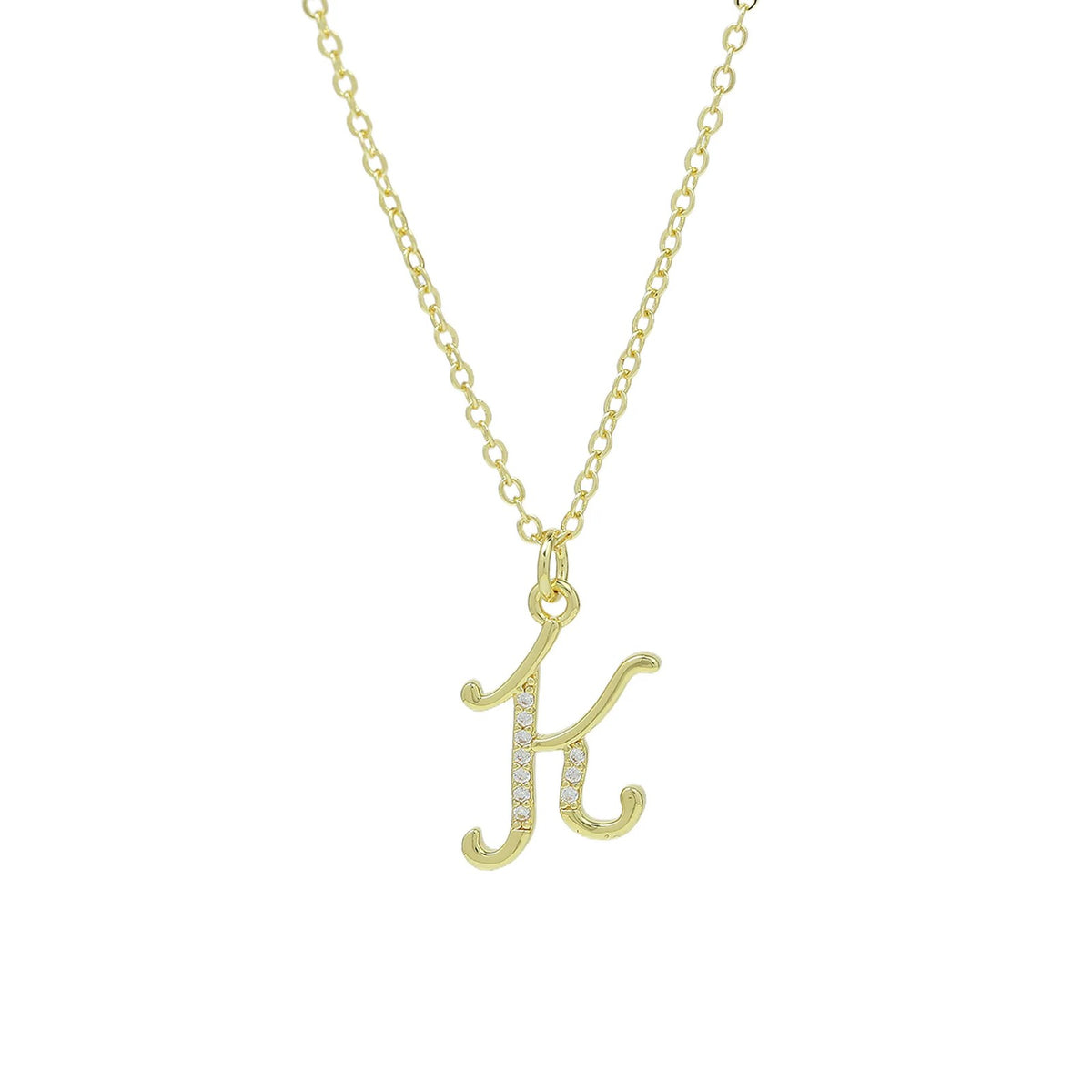 Zircon Script Initial Layered Necklace