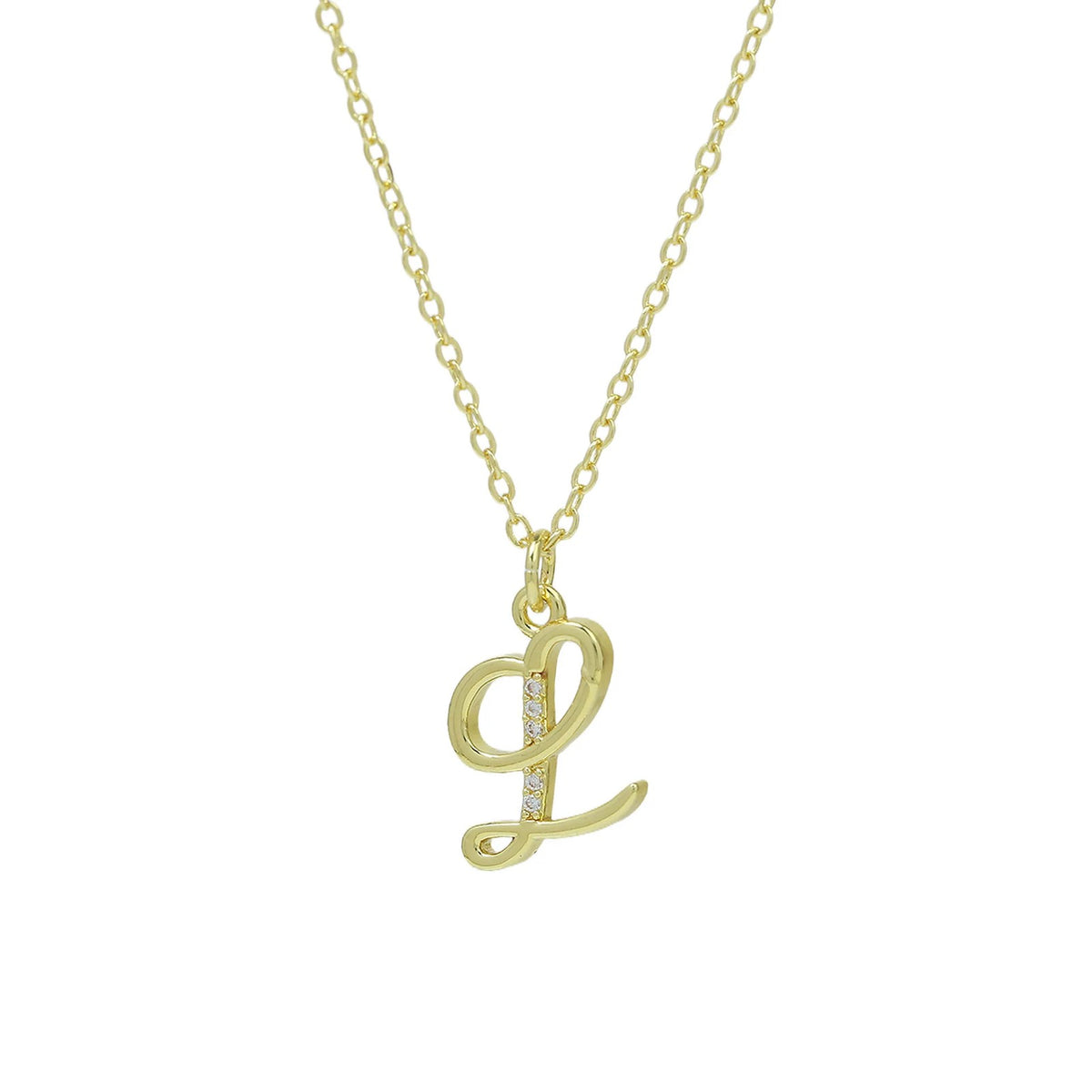 Zircon Script Initial Layered Necklace