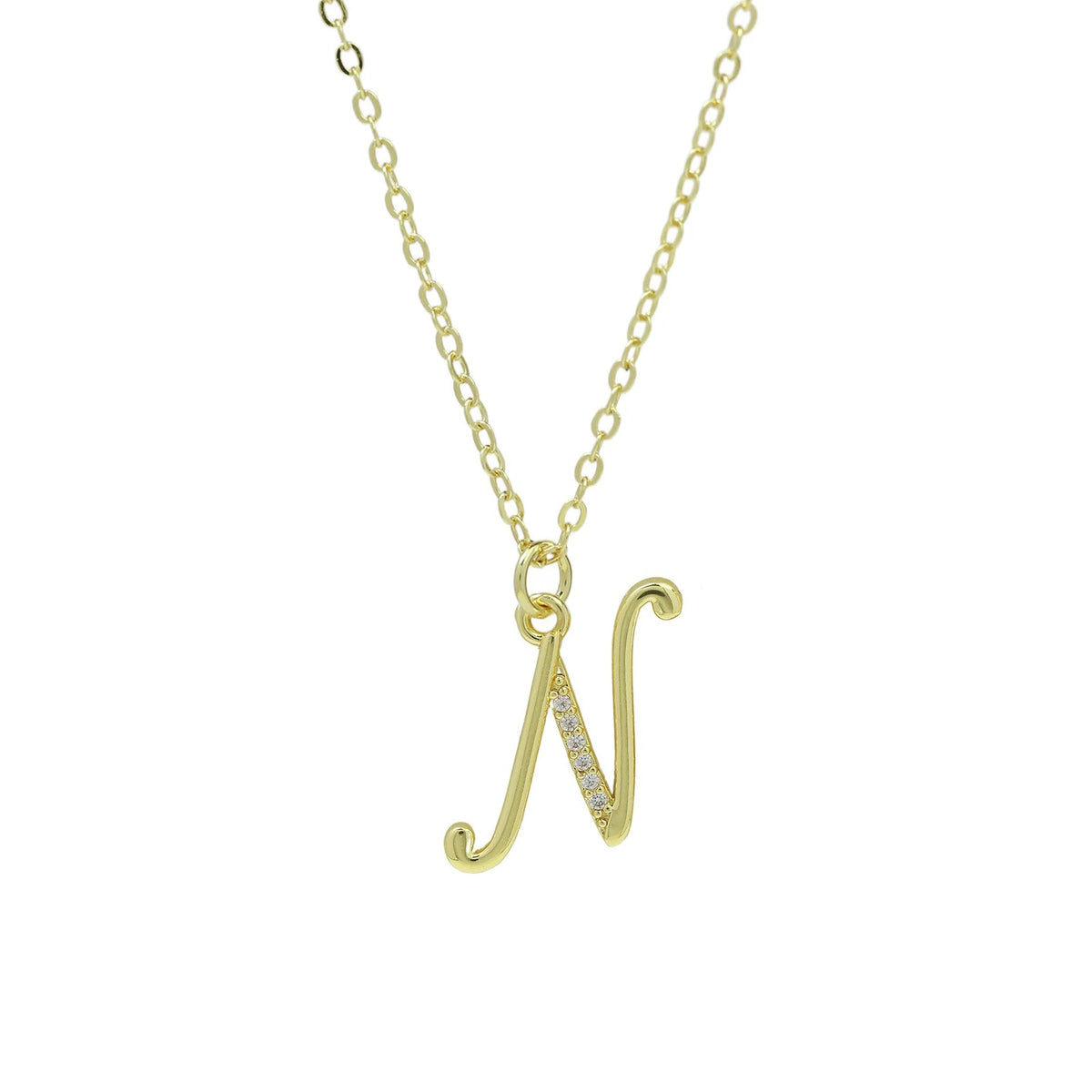 Zircon Script Initial Layered Necklace