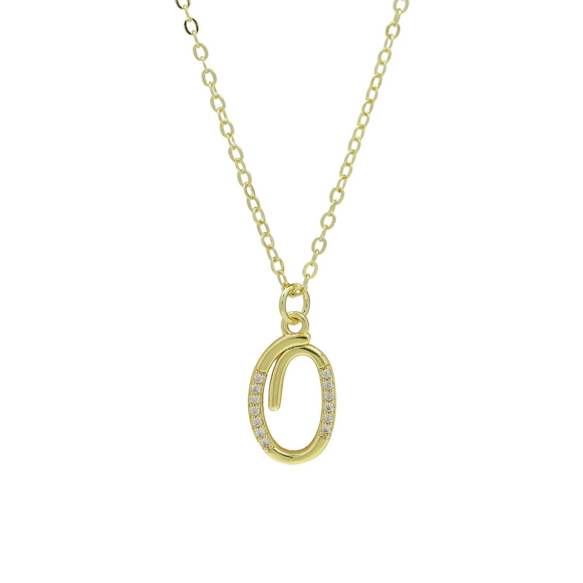 Zircon Script Initial Layered Necklace