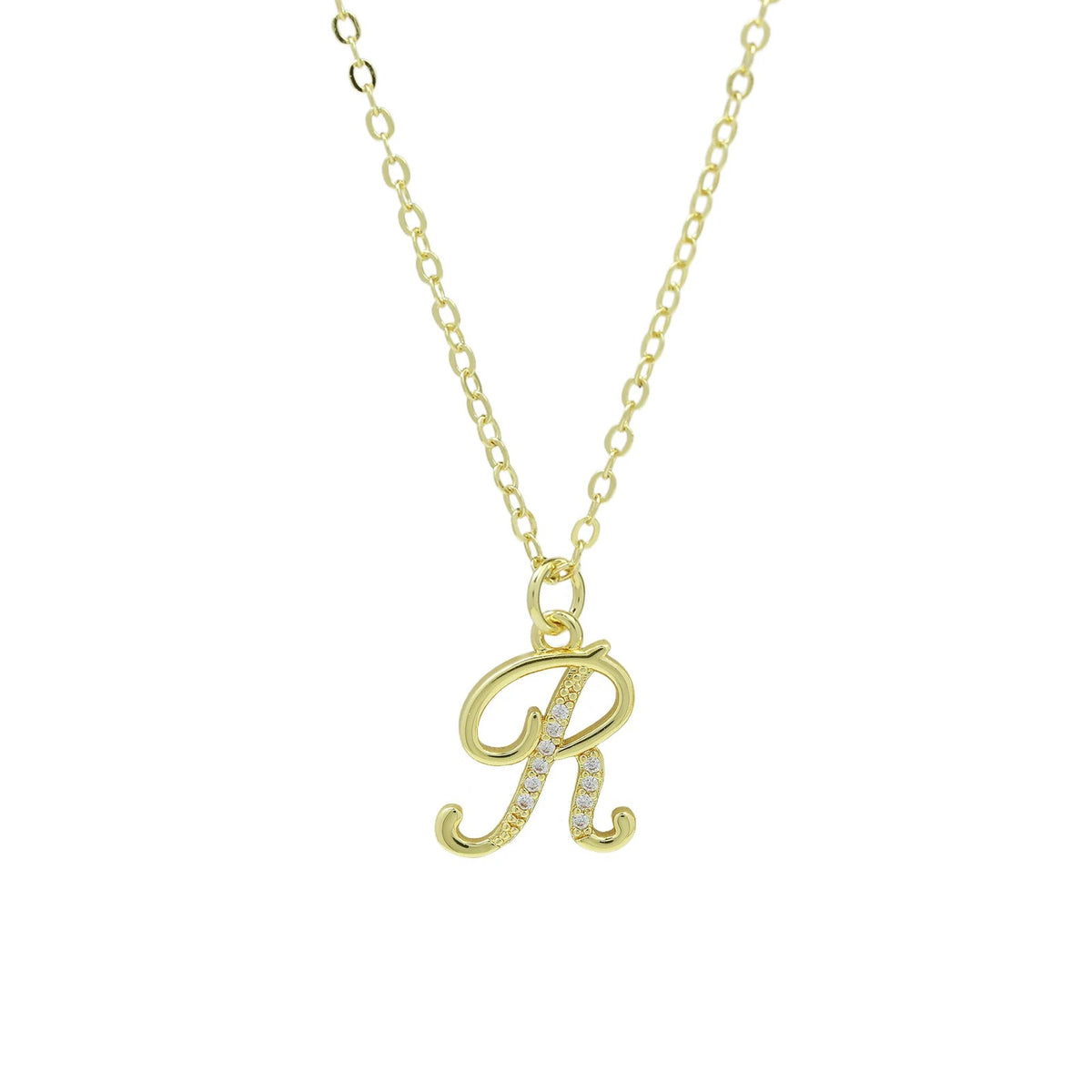 Zircon Script Initial Layered Necklace