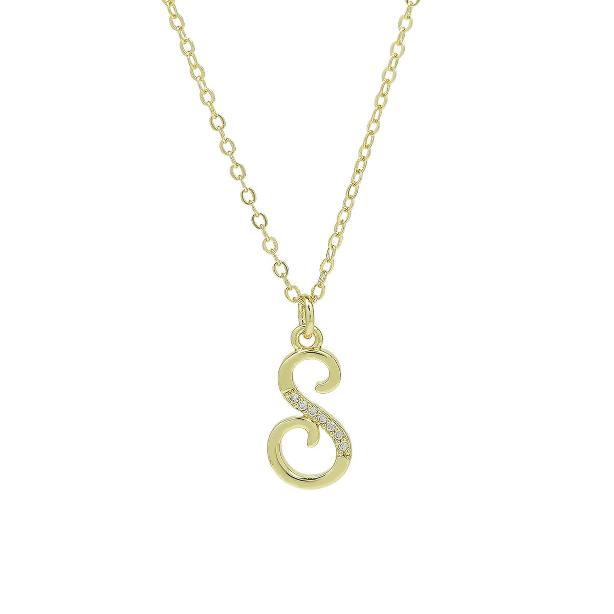 Zircon Script Initial Layered Necklace