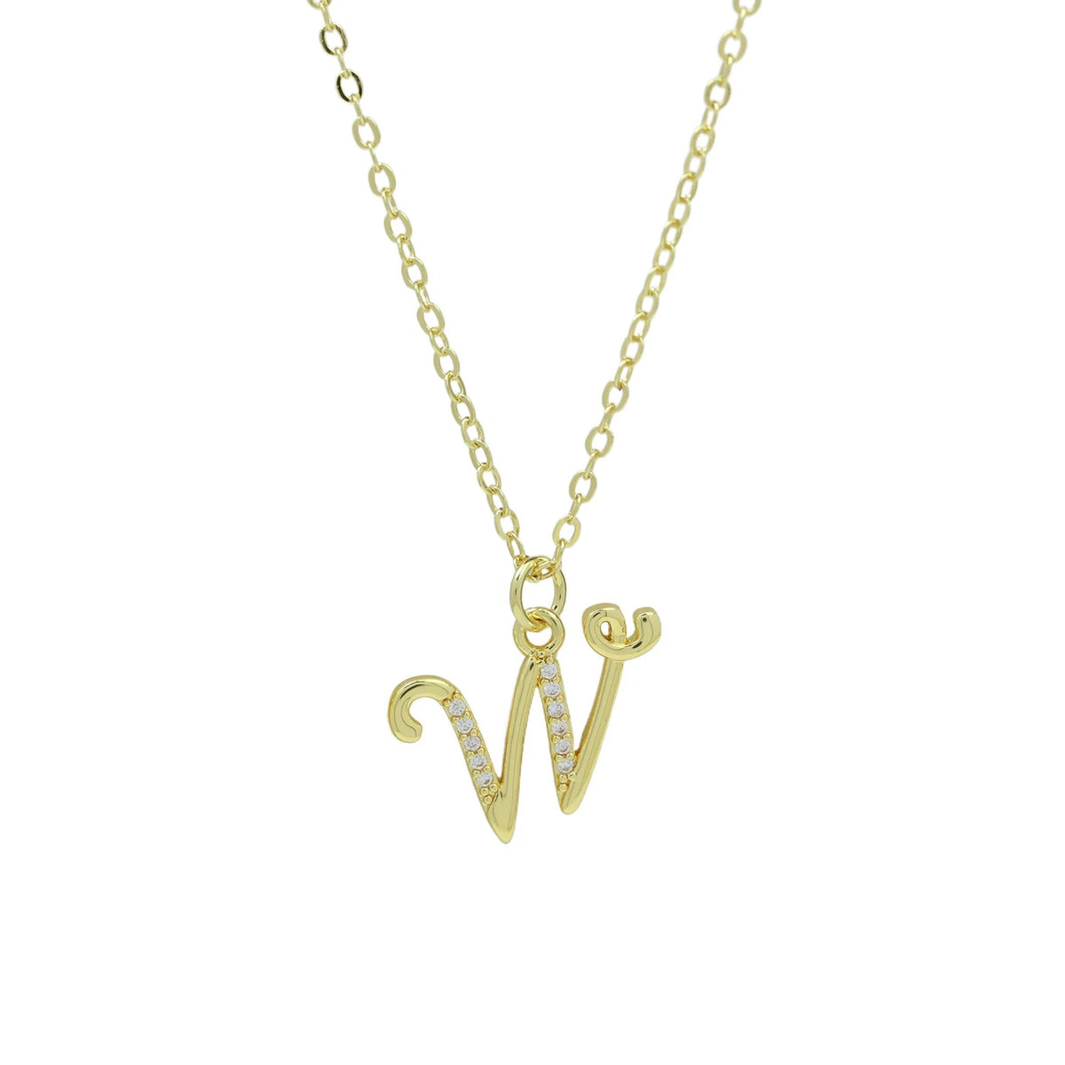 Zircon Script Initial Layered Necklace