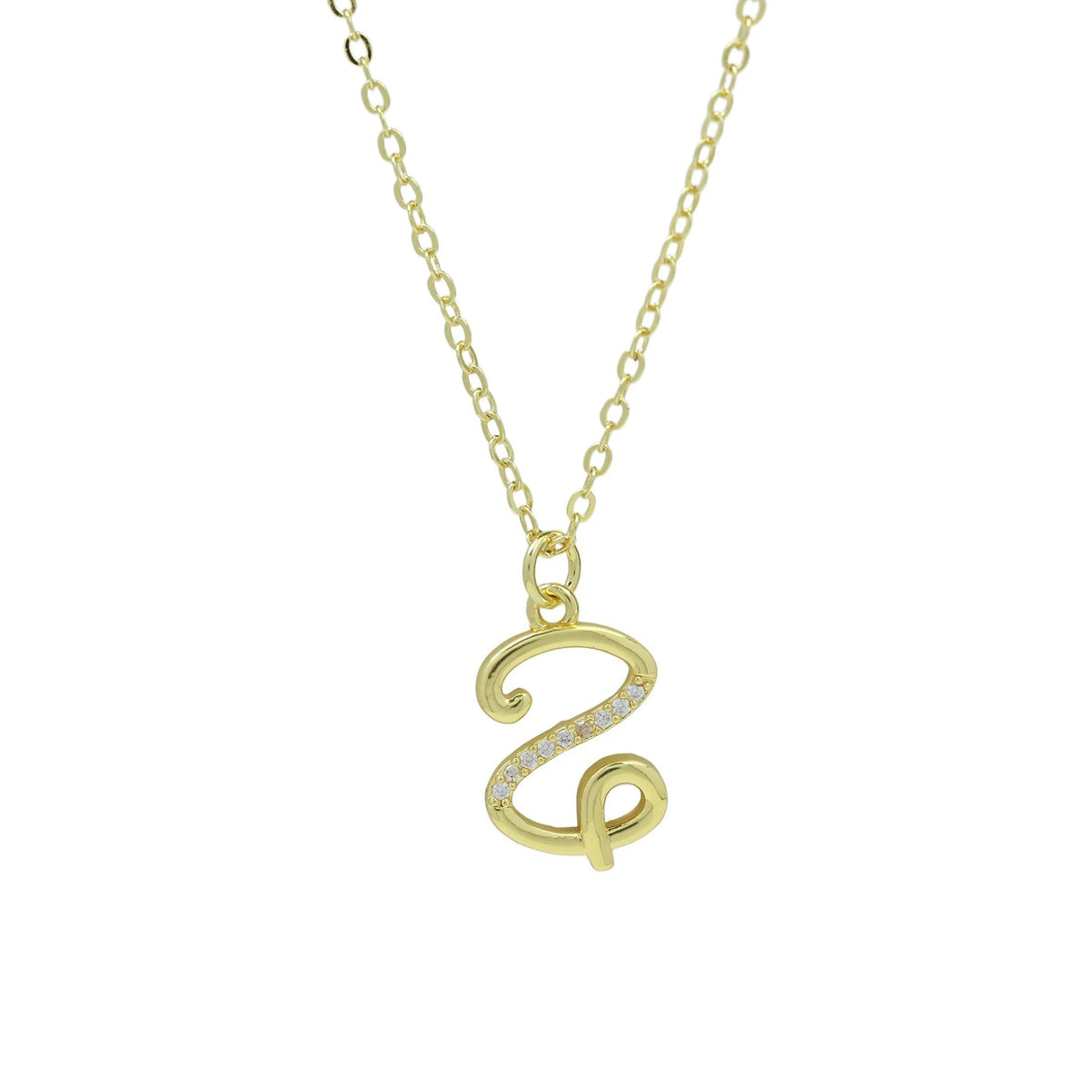 Zircon Script Initial Layered Necklace