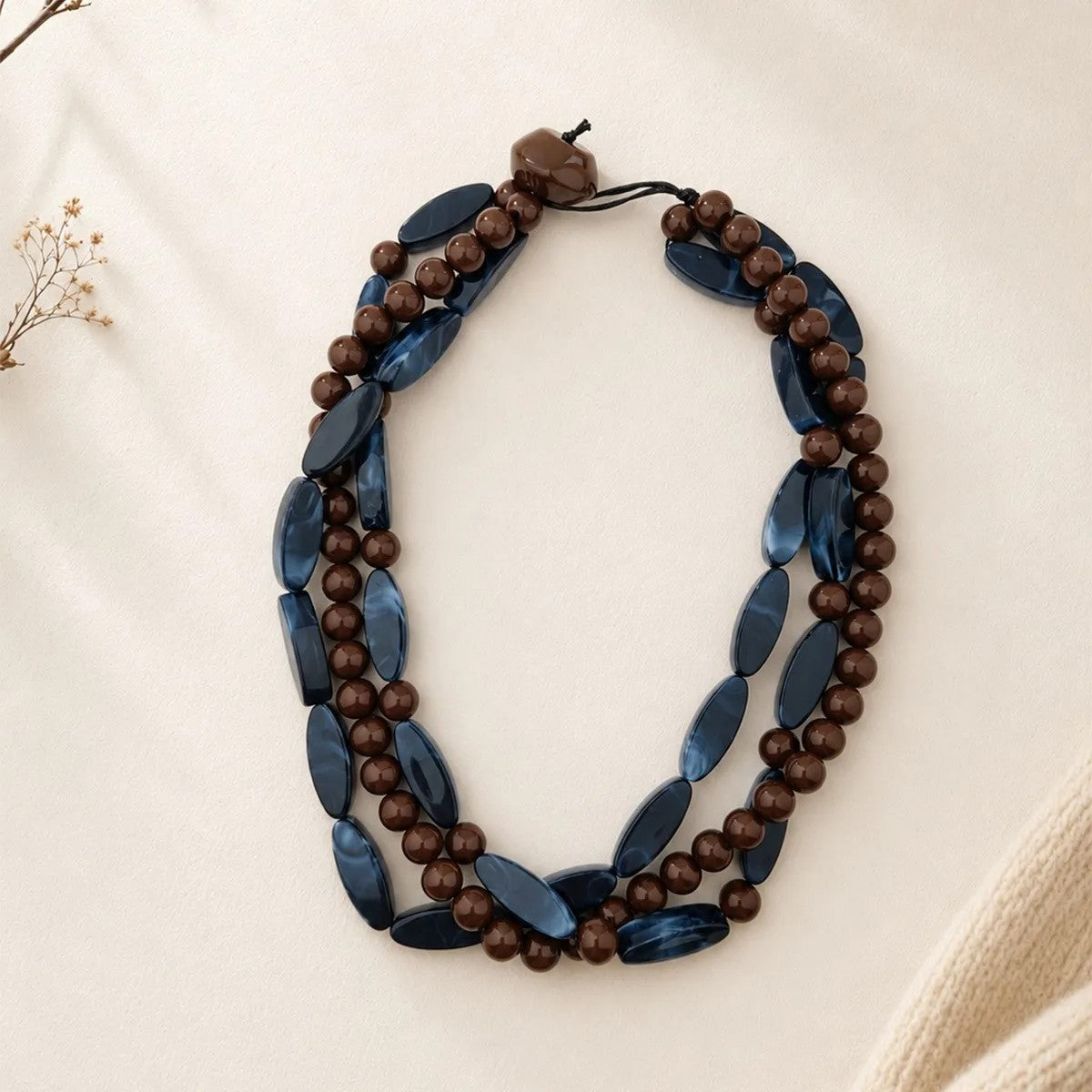 Amber Beaded Layered Necklace
