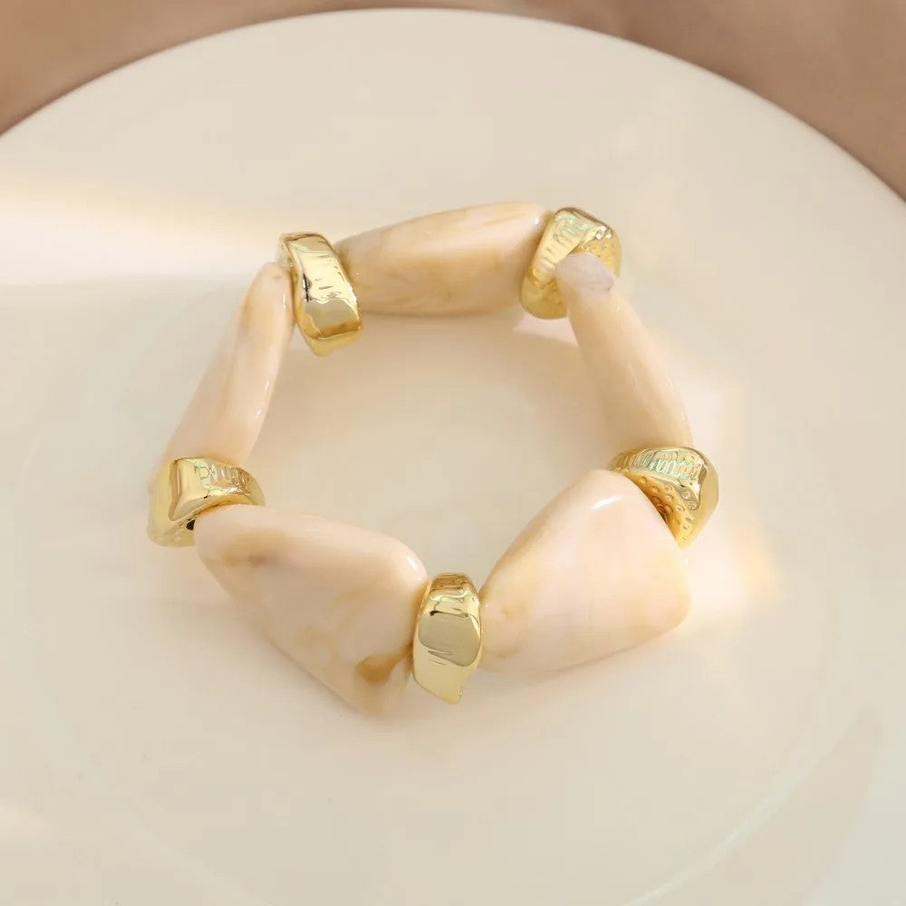 Teal Irregular Stone Bracelet