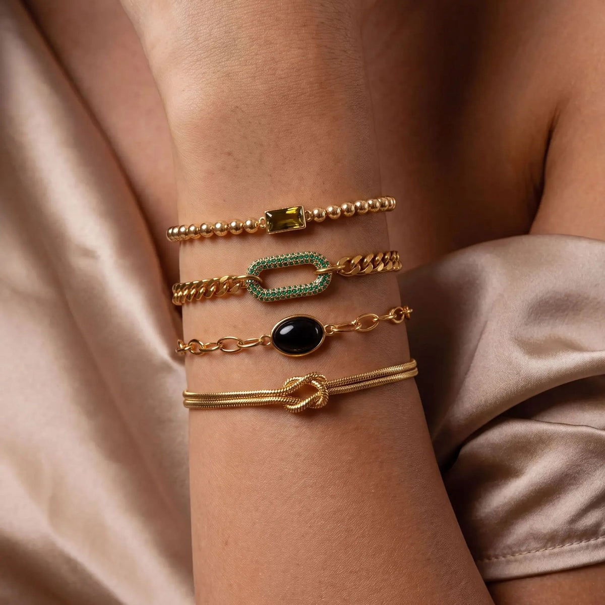 Mixed Texture Stackable Bracelet Set