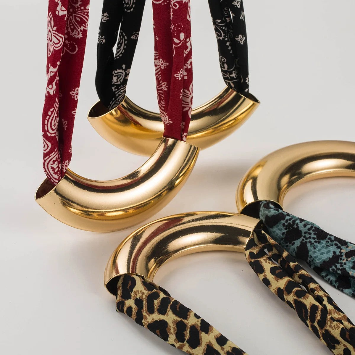 Leopard Print Curved Collar Necklace