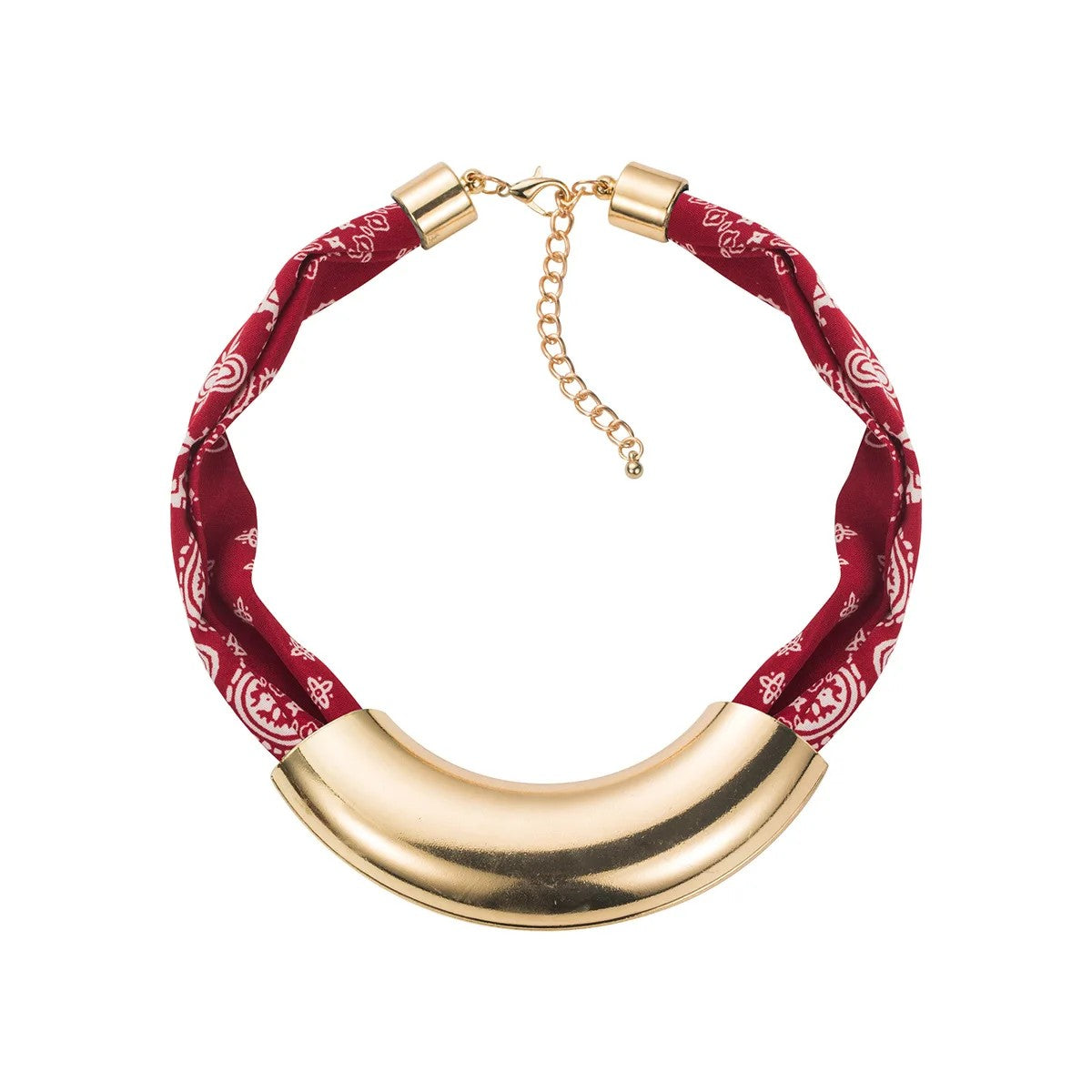 Leopard Print Curved Collar Necklace