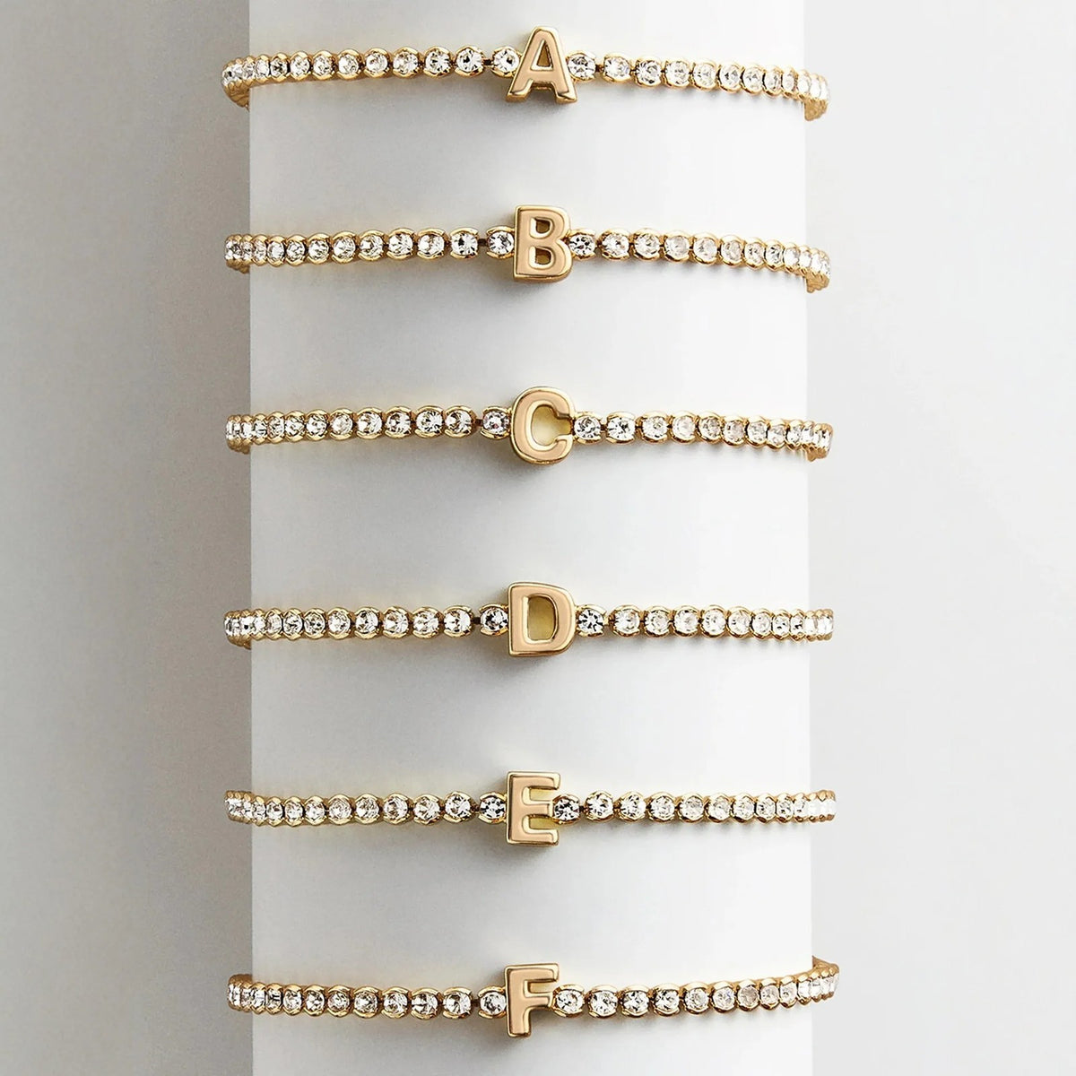Crystal Initial Strand Bracelet