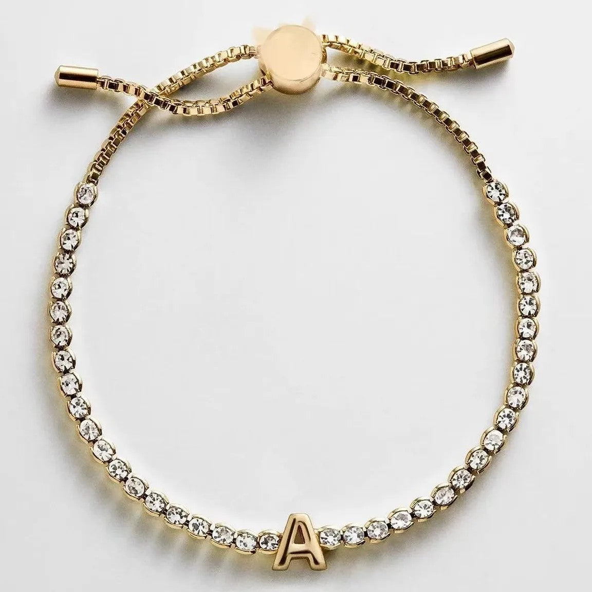 Crystal Initial Strand Bracelet
