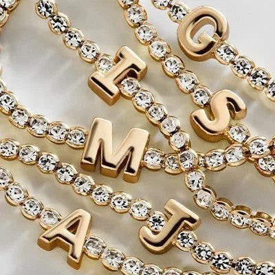 Crystal Initial Strand Bracelet