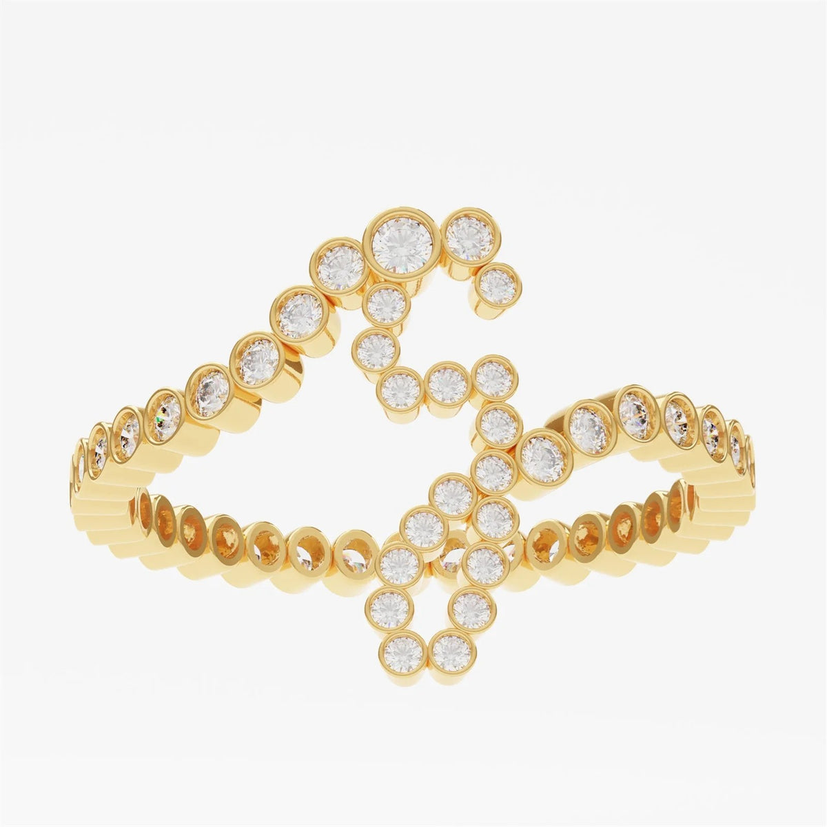 Crystal Initial Pinky Ring
