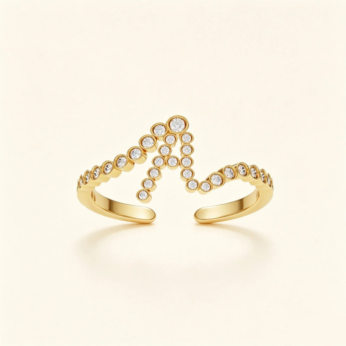 Crystal Initial Pinky Ring