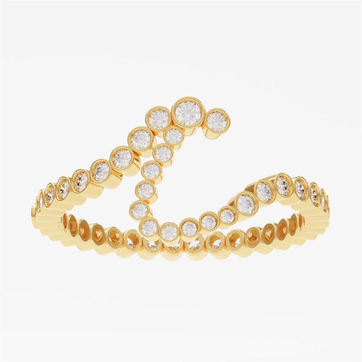 Crystal Initial Pinky Ring