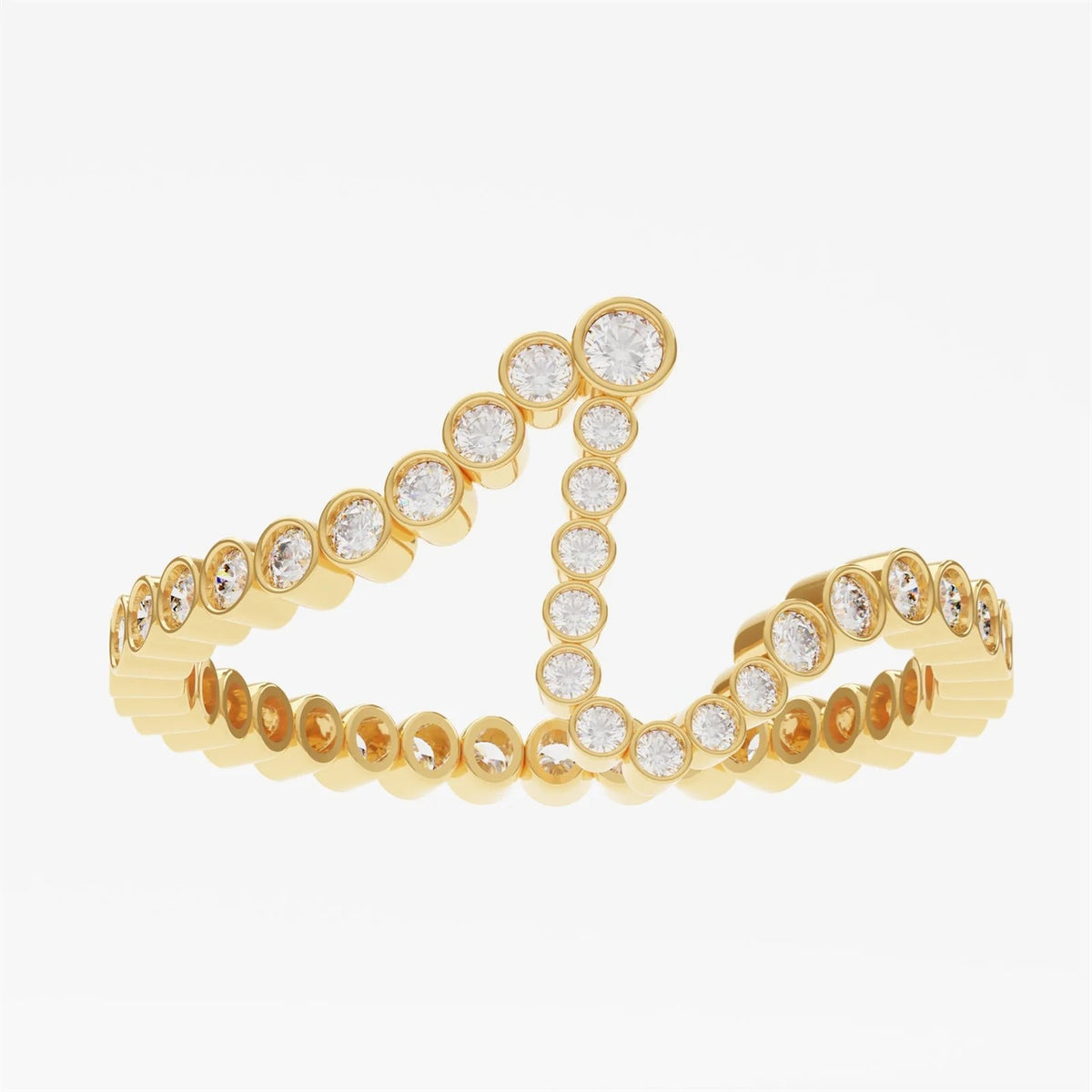 Crystal Initial Pinky Ring