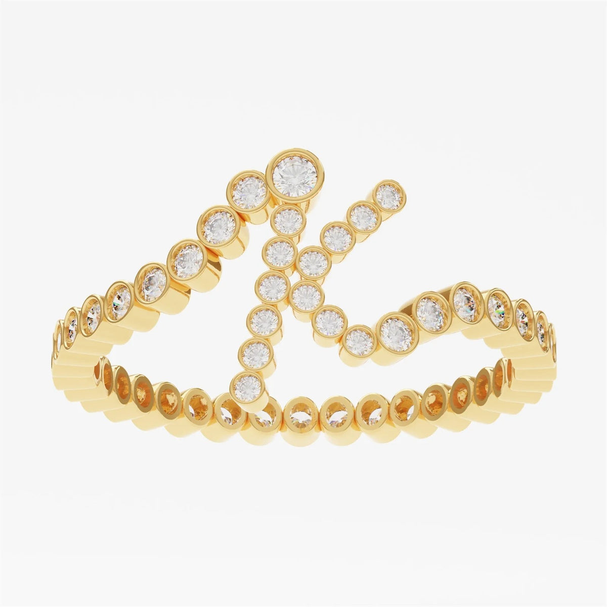 Crystal Initial Pinky Ring