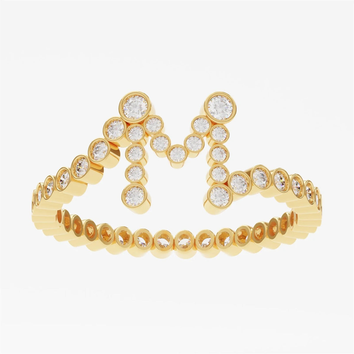 Crystal Initial Pinky Ring
