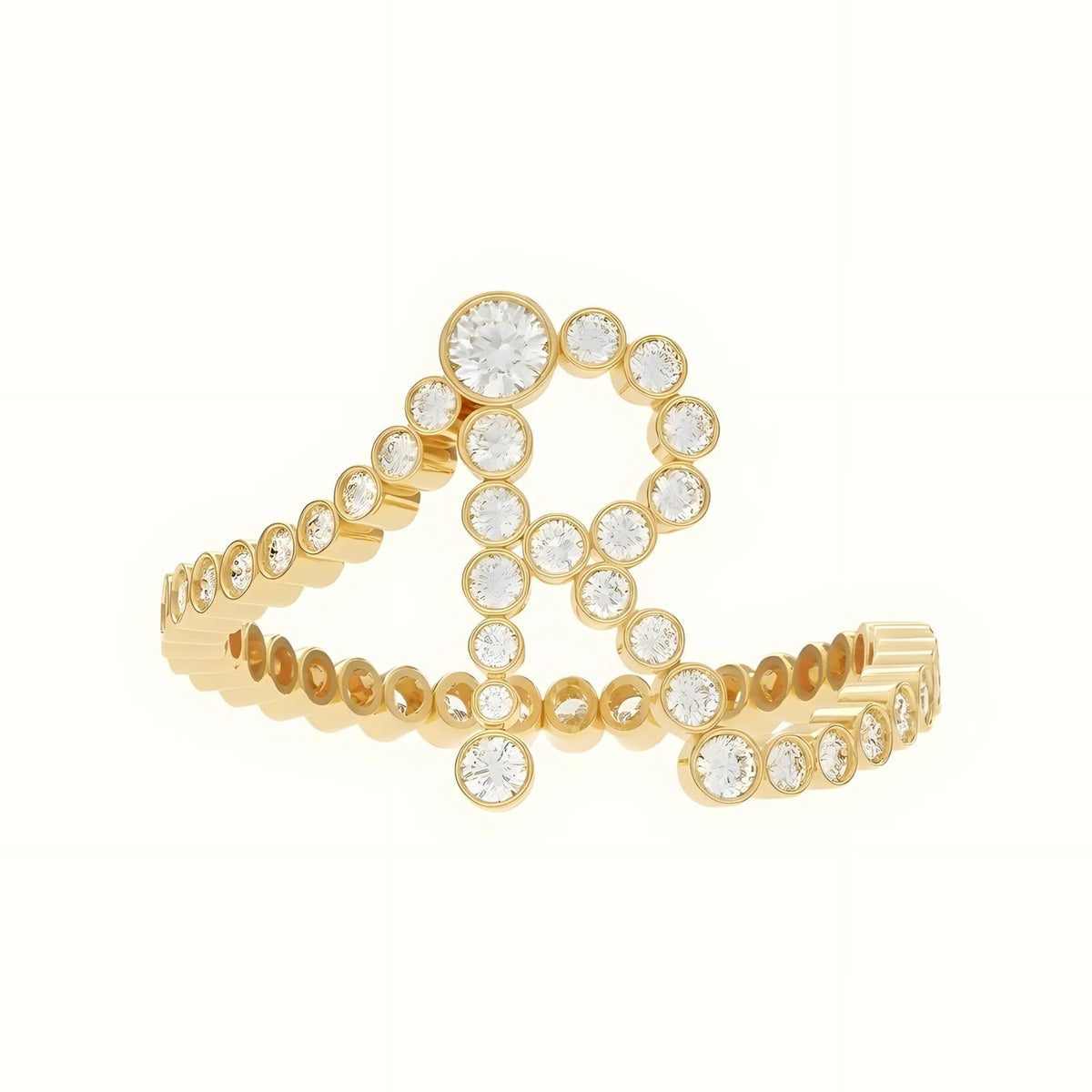 Crystal Initial Pinky Ring