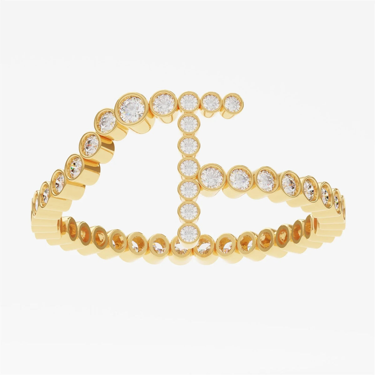 Crystal Initial Pinky Ring