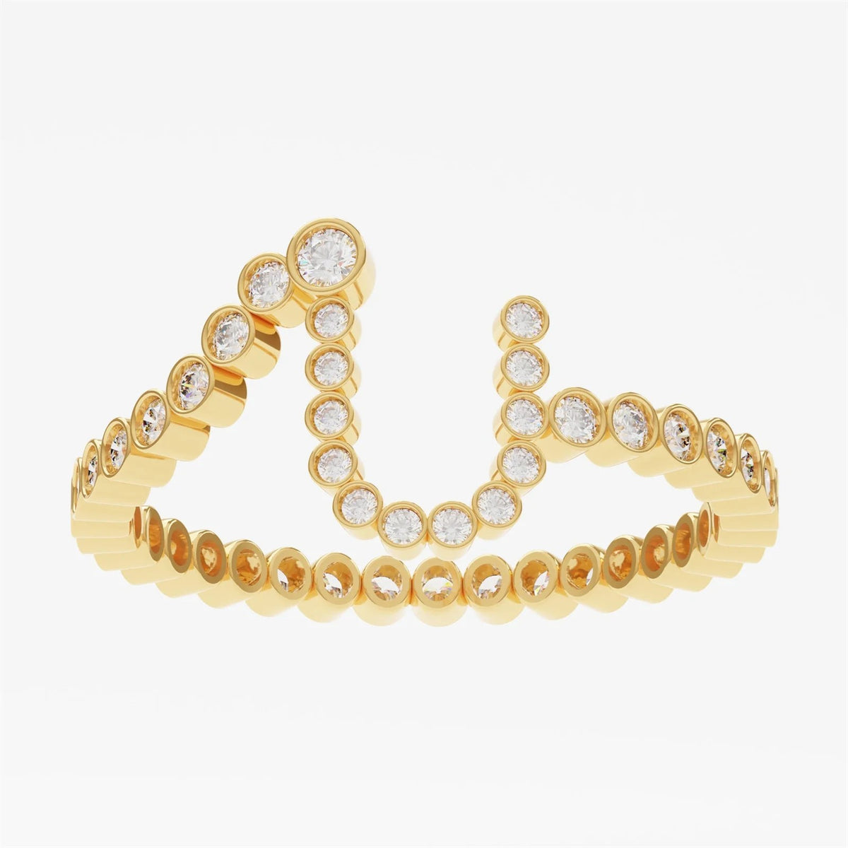 Crystal Initial Pinky Ring
