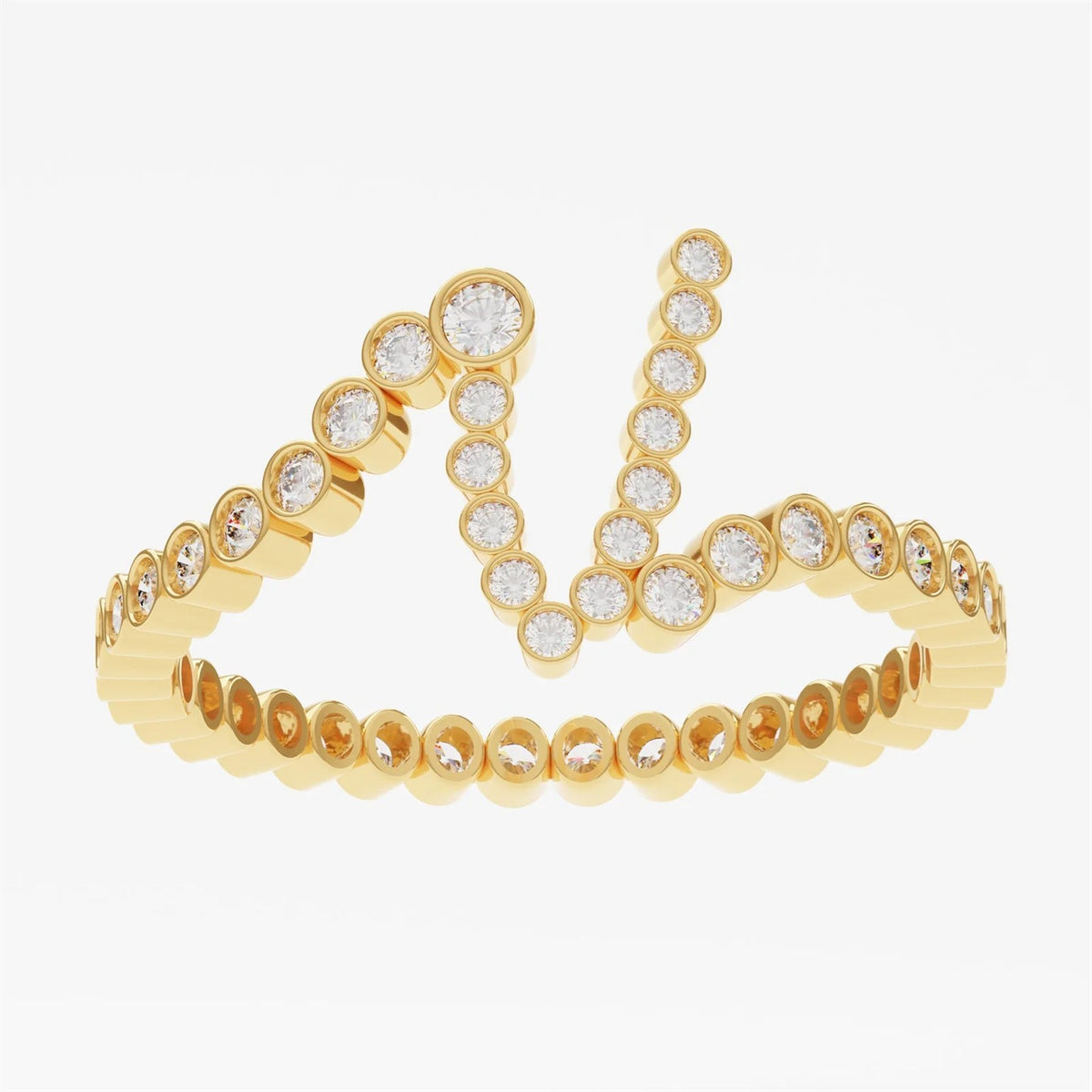 Crystal Initial Pinky Ring