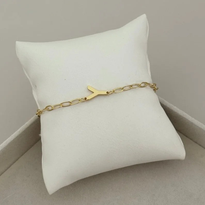 Initial Paperclip Link Bracelet