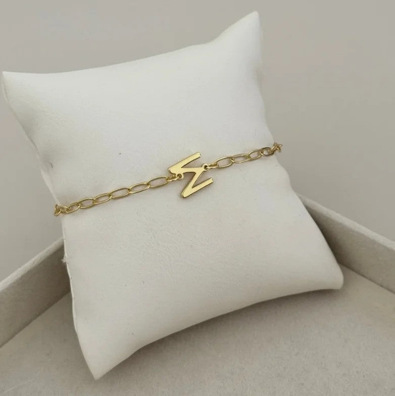 Initial Paperclip Link Bracelet