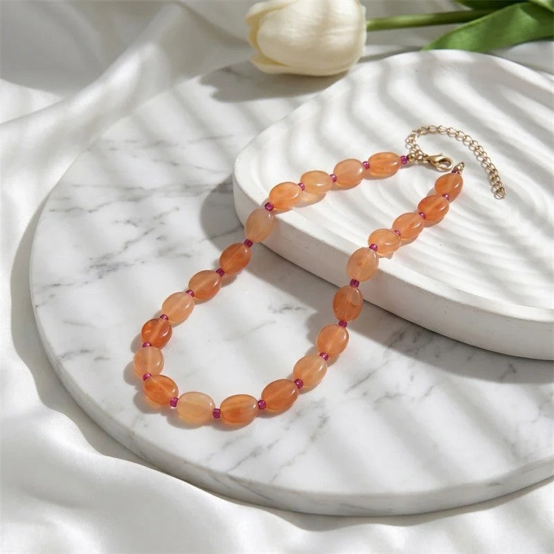 Multicolor Oval Bead Layered Necklace