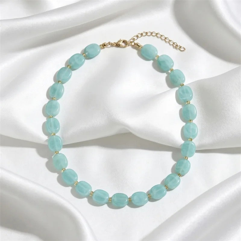 Multicolor Oval Bead Layered Necklace