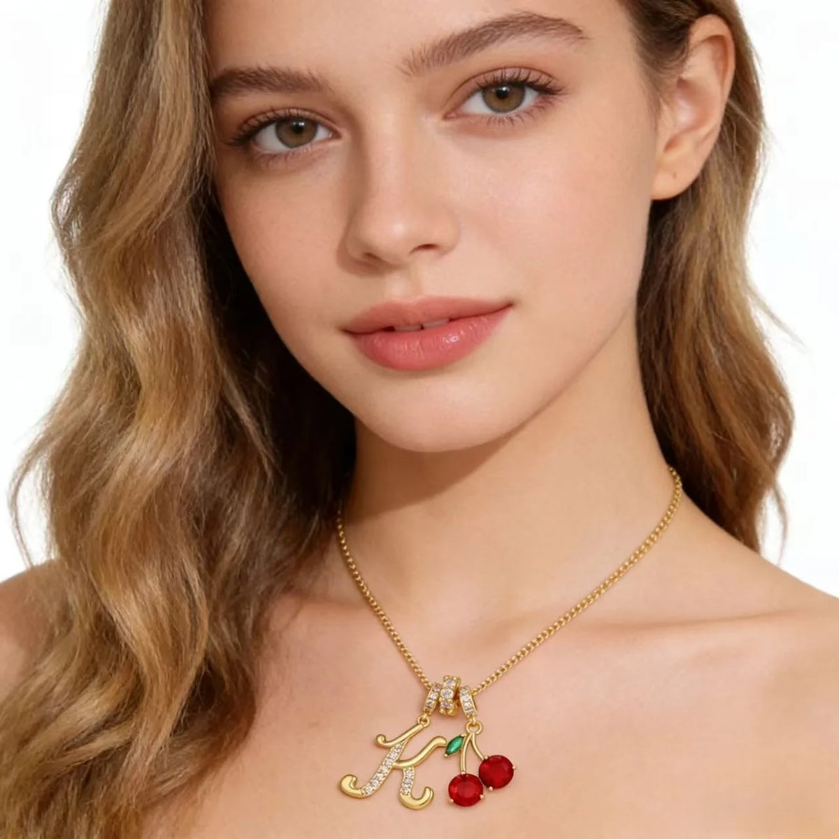 Crystal Initial & Flower Necklace