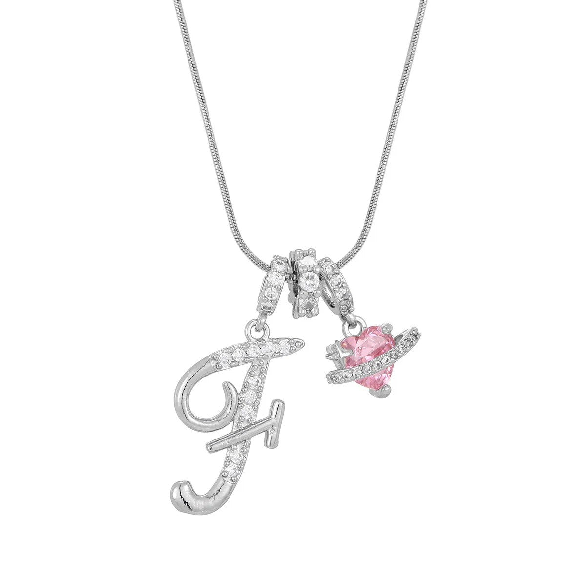 Crystal Initial & Flower Necklace