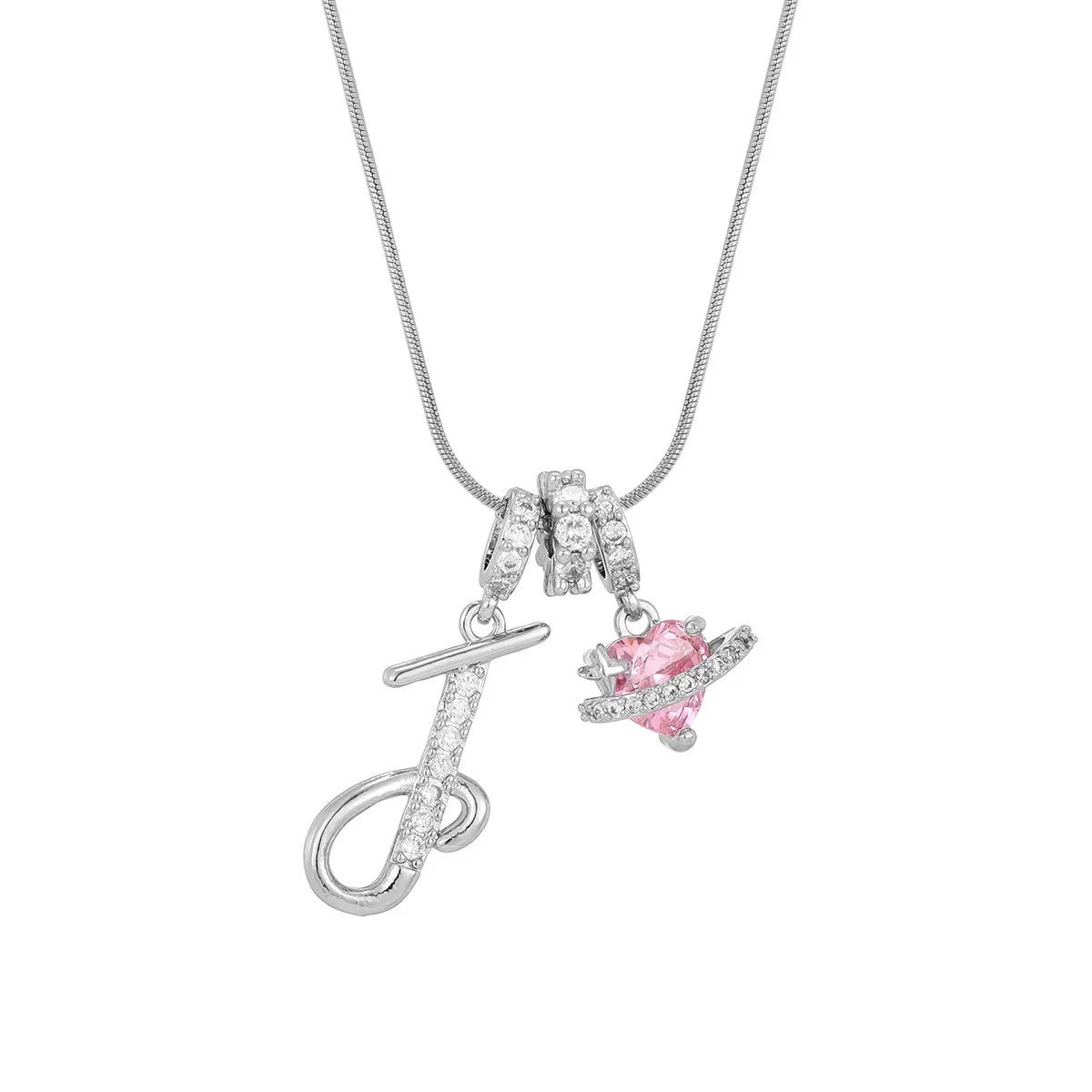 Crystal Initial & Flower Necklace