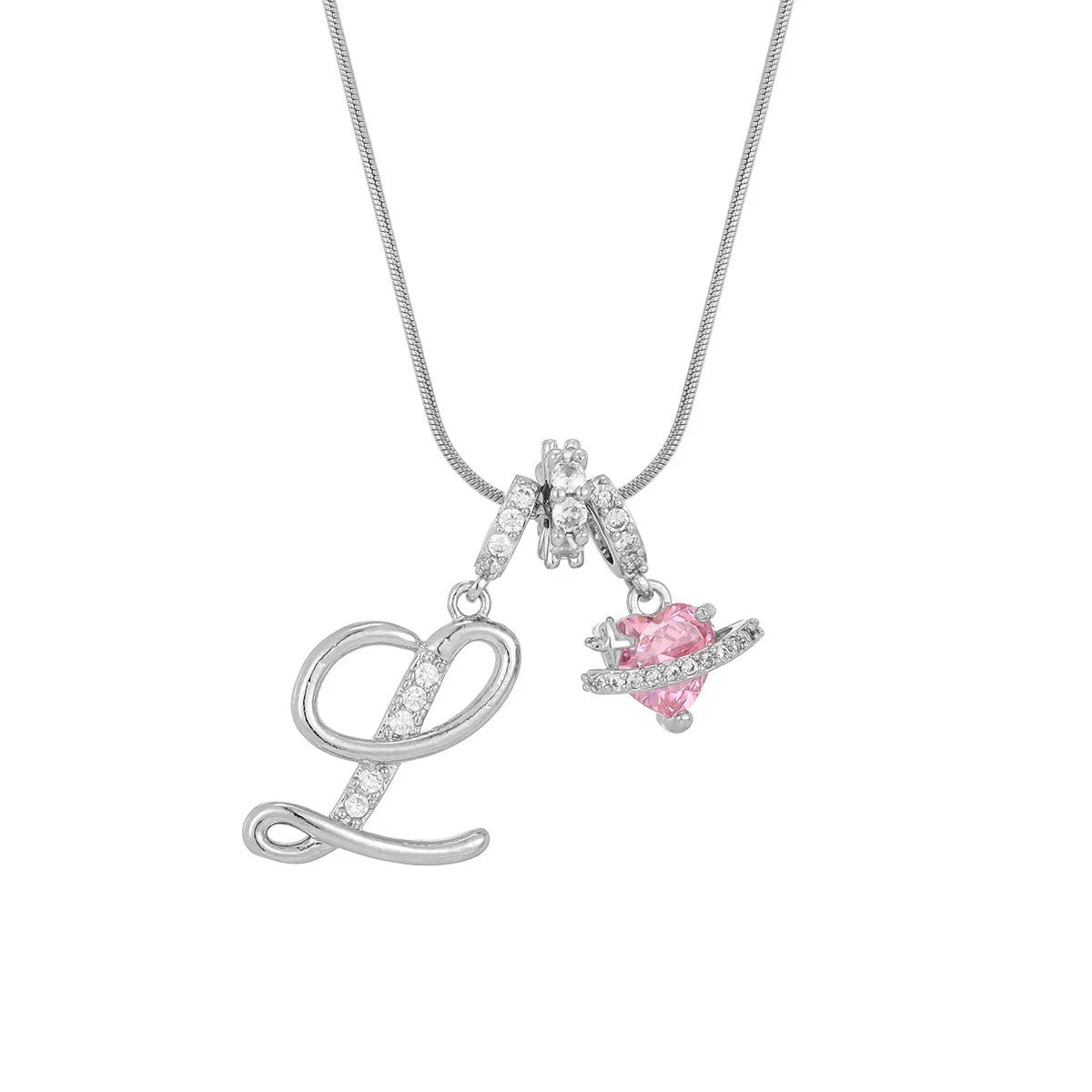 Crystal Initial & Flower Necklace
